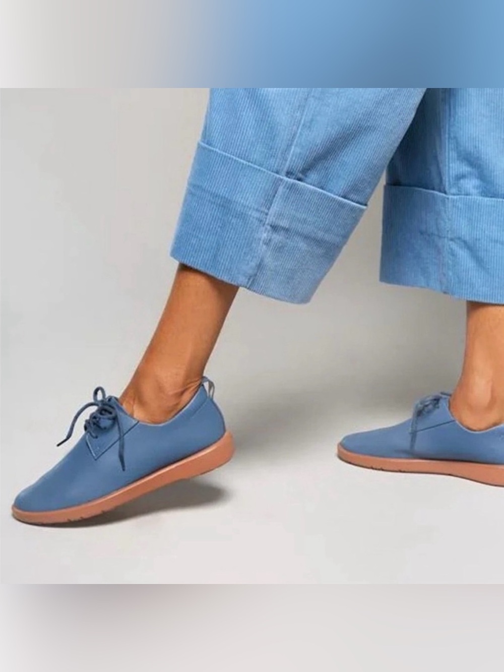 Ponto The Pacific Oxford Shoes Blue Leather Casual Lace Up Size 9 Women’s